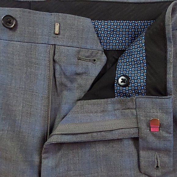 Lauren Ralph Lauren Black Label Pants Mens 36x32 Gray Blue Windowpane Wool Blend - Picture 8 of 10